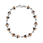 Sterling Silver Blue John Curved Triangle Bracelet B647