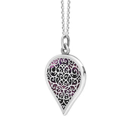 Sterling Silver Blue John Flore Filigree Large Heart Necklace. P3631._2