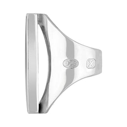 Sterling Silver Blue John Hallmark Large Oblong Ring