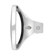 Sterling Silver Blue John Hallmark Large Round Ring