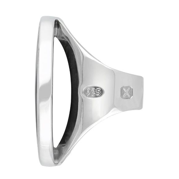 Sterling Silver Blue John Hallmark Large Round Ring