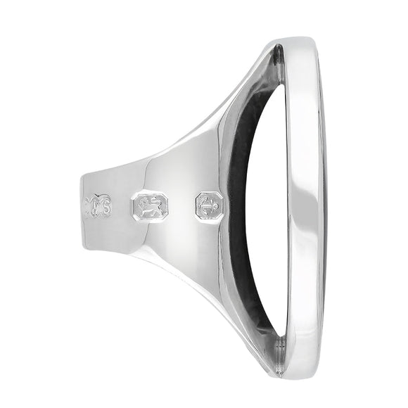 Sterling Silver Blue John Hallmark Large Round Ring