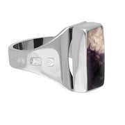 Sterling Silver Blue John Hallmark Small Oblong Ring