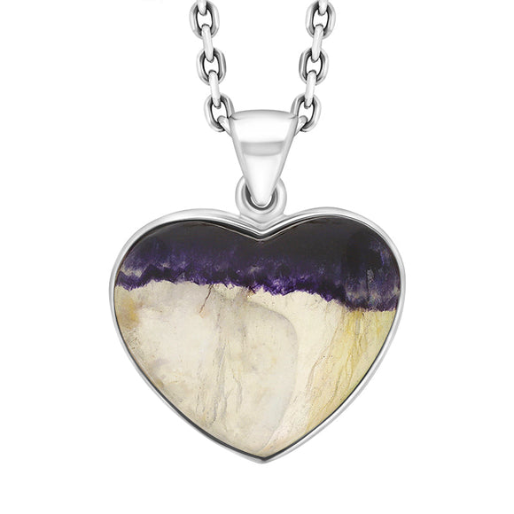 Sterling Silver Blue John Heart Necklace, PUNQ0008923