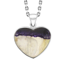 Sterling Silver Blue John Heart Necklace, PUNQ0008923