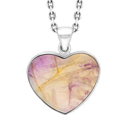 Sterling Silver Blue John Heart Pendant Necklace, PUNQ0008951