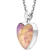 Sterling Silver Blue John Heart Pendant Necklace D