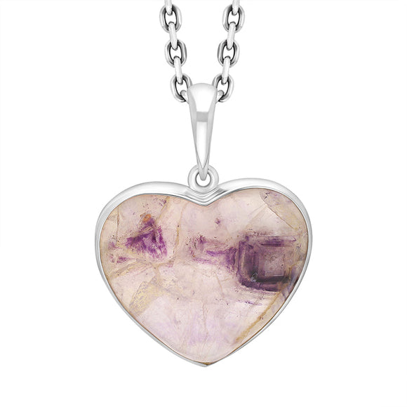 Sterling Silver Blue John Heart Pendant Necklace, PUNQ0008972