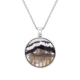 Sterling Silver Blue John Round Sheep Pendant