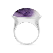 Sterling Silver Blue John Wide Oval Chunky Ring, R840_3.