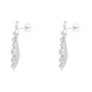 Sterling Silver Freshwater Pearl House & Garden Peapod Drop Earrings
