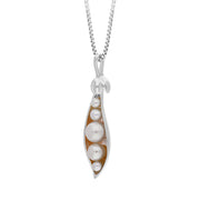 Sterling Silver Freshwater Pearl House & Garden Peapod Pendant