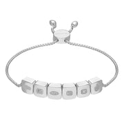 Sterling Silver Jubilee Hallmark Collection Cushion Disc Adjustable Bracelet, B1256_JFH