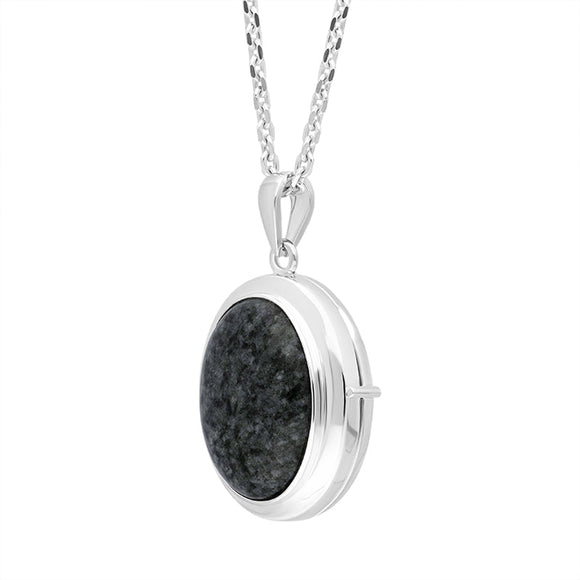 Sterling Silver Preseli Bluestone Oval Locket Pendant