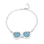 Sterling Silver Turquoise Flore Filigree Bracelet