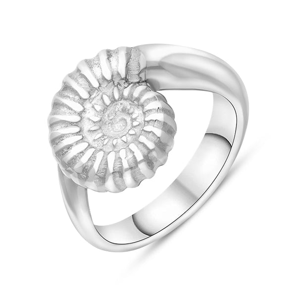 Sterling Silver Twisted Ammonite Ring, R176