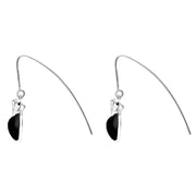 Sterling Silver Whitby Jet Bee Small Hook Earrings