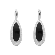Sterling Silver Whitby Jet Graduated Pear Drop Earrings E2584