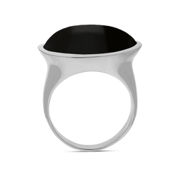 Sterling Silver Whitby Jet Oval Statement Ring, R838_2.