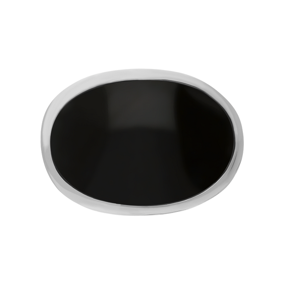 Sterling Silver Whitby Jet Oval Statement Ring, R838_3.