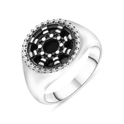 Sterling Silver Whitby Jet Portoro Ring, R790