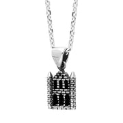 Sterling Silver Whitby Jet Whitby Abbey Necklace