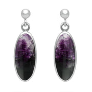 Sterling Silver Blue John Long Oval Four Piece Set, S017 