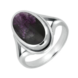 Sterling Silver Blue John Ribbed Oval Four Piece Set. S016 