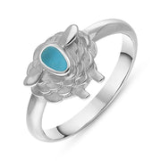 9ct White Gold Turquoise Sheep Ring, R1245.