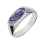 00005951 Sterling Silver Blue John Oval Signet Ring R031