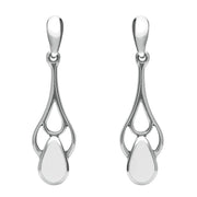 00076572 C W Sellors Sterling Silver  Bauxite Pear Spoon Drop Earrings, E139.