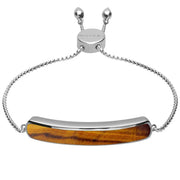 00181253 Sterling Silver Tigers Eye Lineaire Long Bracelet, B1071.