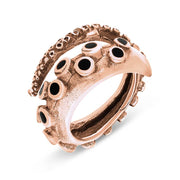 18ct Rose Gold Whitby Jet Tentacle Ring