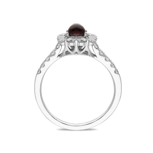 18ct White Gold Blue John 0.77ct Diamond Cushion Shaped Ring R899