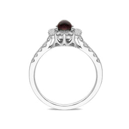 18ct White Gold Blue John 0.77ct Diamond Cushion Shaped Ring R899