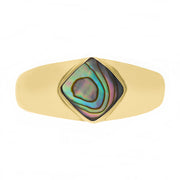 9ct Yellow Gold Abalone Cushion Shape Ring, R230_2.