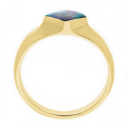 9ct Yellow Gold Abalone Cushion Shape Ring, R230_3.