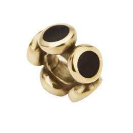 9ct Yellow Gold Whitby Jet 5 Stone Spacer Charm G538