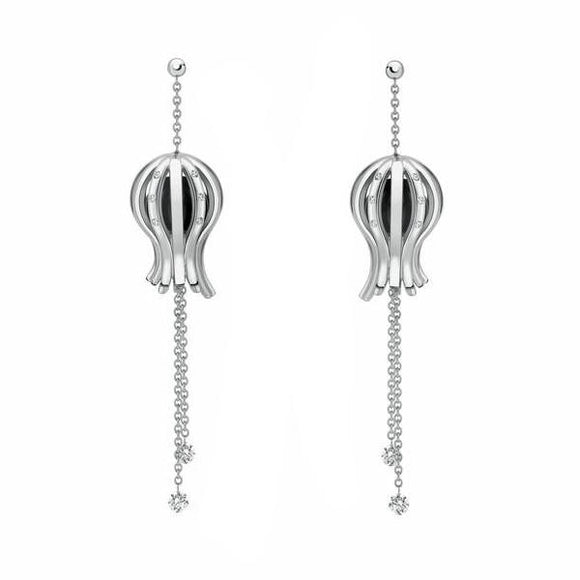 Platinum Whitby Jet 0.48ct Diamond Enlighten Drop Earrings E1508