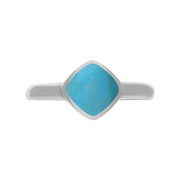 Sterling Silver Turquoise Cushion Ring, R406.