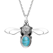 Sterling Silver Turquoise Stone Set Body Bee Necklace P3523