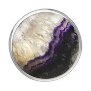 Silver Blue John King's Coronation Hallmark Large Round Ring R611 CFH