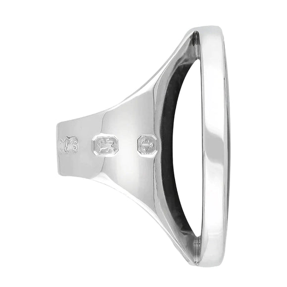 Silver Blue John King's Coronation Hallmark Large Round Ring R611 CFH