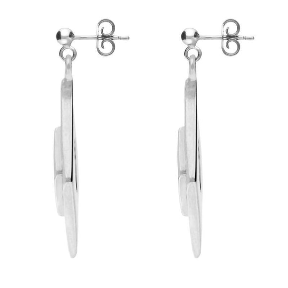 Silver Whitby Jet Diamond Shaped Drop Earrings E200