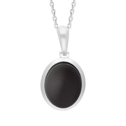 Sterling Silver Whitby Jet Oval Necklace P2169