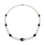 Sterling Silver Blue John Pearl Magnetic Ball Clasp Necklace D