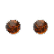 Sterling Silver Amber 5mm Classic Small Round Stud Earrings, E002.