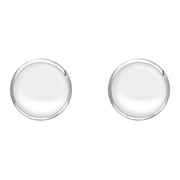 Sterling Silver Bauxite 8mm Classic Large Round Stud Earrings, E004