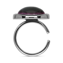 Sterling Silver Blue John Oval Split Frame Statement Ring, R517