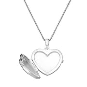 Sterling Silver Cubic Zirconia Heart Keepsake Locket P2629